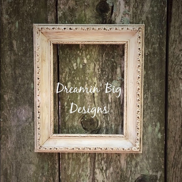Aged Cashmere Hand Painted Open Back Wood Frame - Picture 1 of 8
